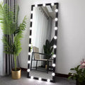 63x24 Black Hollywood Full Length Mirror with Lights: 3 Color Modes, Touch Control, Wall Mounted or Standing