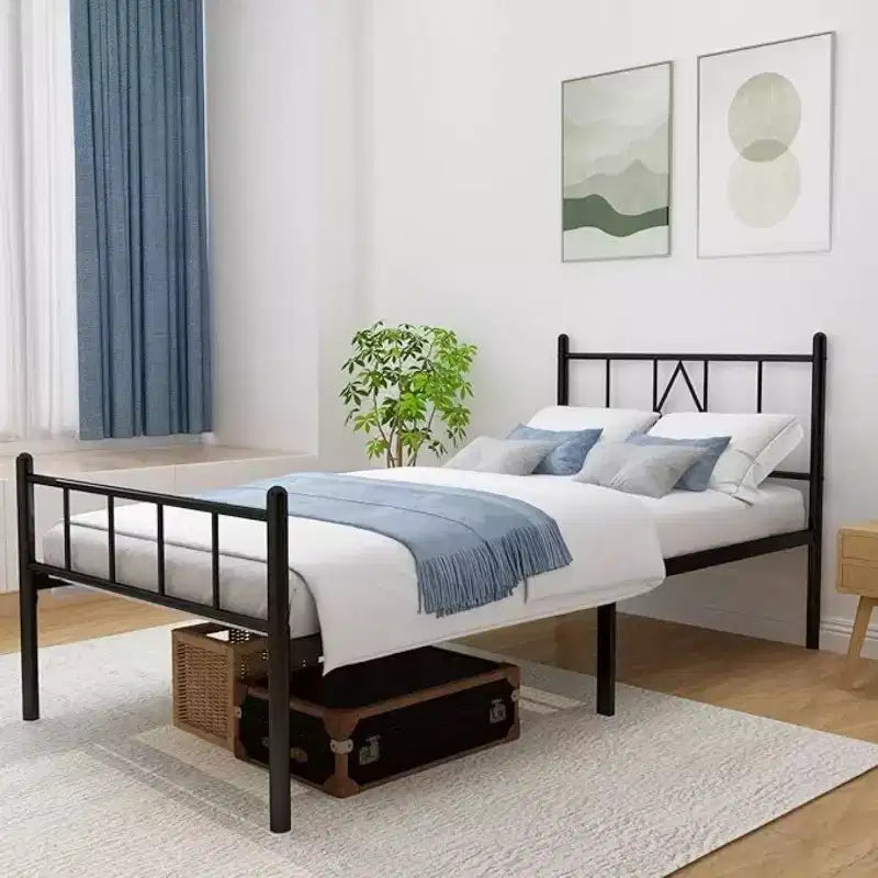 Struttura Letto Singolo XL Altezza 14 Pollici (Circa 35,6 cm) in Metallo Classico con Testiera in Ferro Battuto
