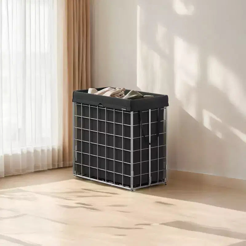 Cesta portabiancheria con fodera rimovibile e lavabile, 110 litri, pieghevole, con telaio in filo metallico