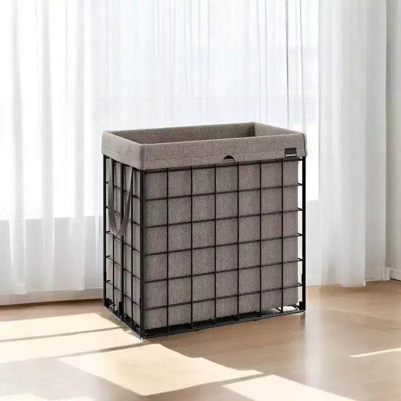 Cesta portabiancheria con fodera rimovibile e lavabile, 110 litri, pieghevole, con telaio in filo metallico