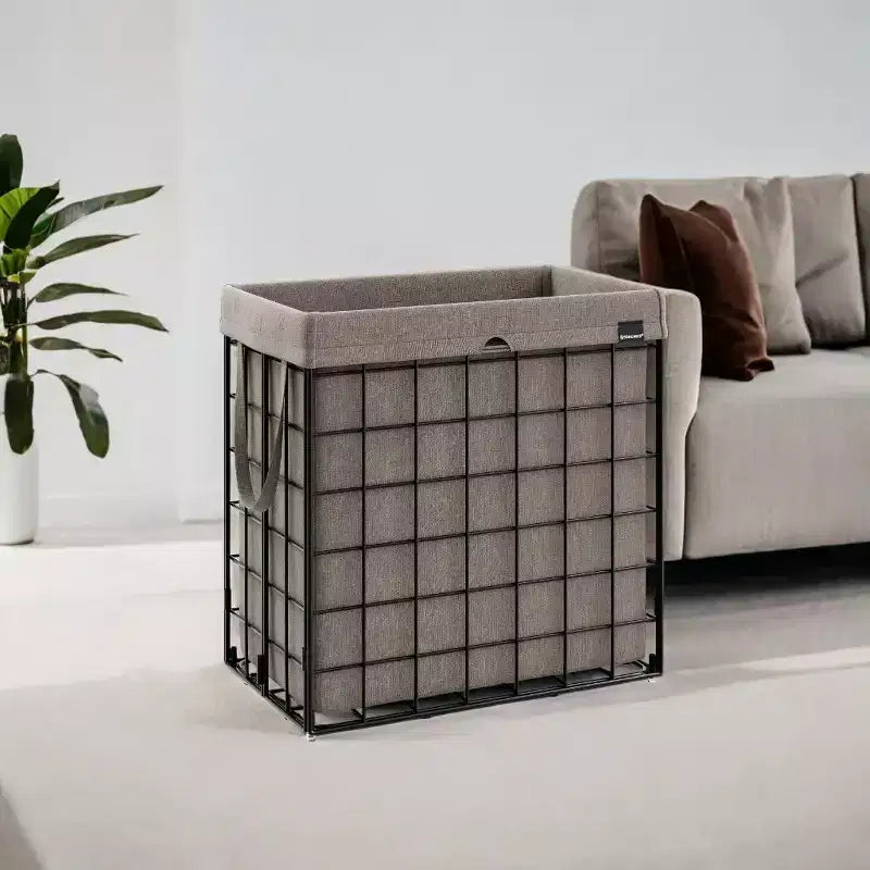 Cesta portabiancheria con fodera rimovibile e lavabile, 110 litri, pieghevole, con telaio in filo metallico