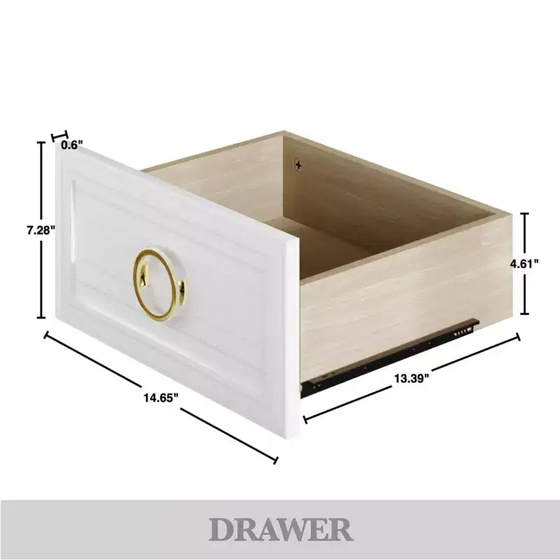 Credenza a buffet da 119,38 cm con 2 ante, 3 cassetti e gambe in metallo dorato – Grigio chiaro/Nero/Bianco