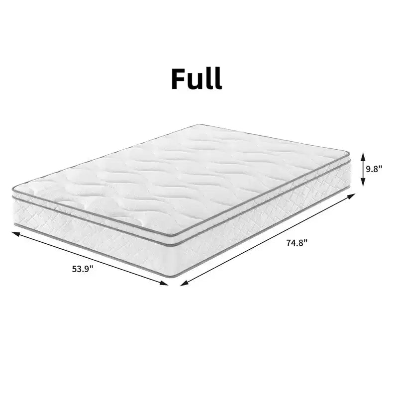 Materasso ibrido matrimoniale da 10 pollici - Memory foam in gel, molle insacchettate, traspirante, durevole, materasso in scatola