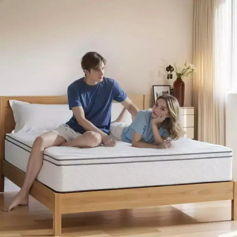 Materasso ibrido matrimoniale da 10 pollici - Memory foam in gel, molle insacchettate, traspirante, durevole, materasso in scatola