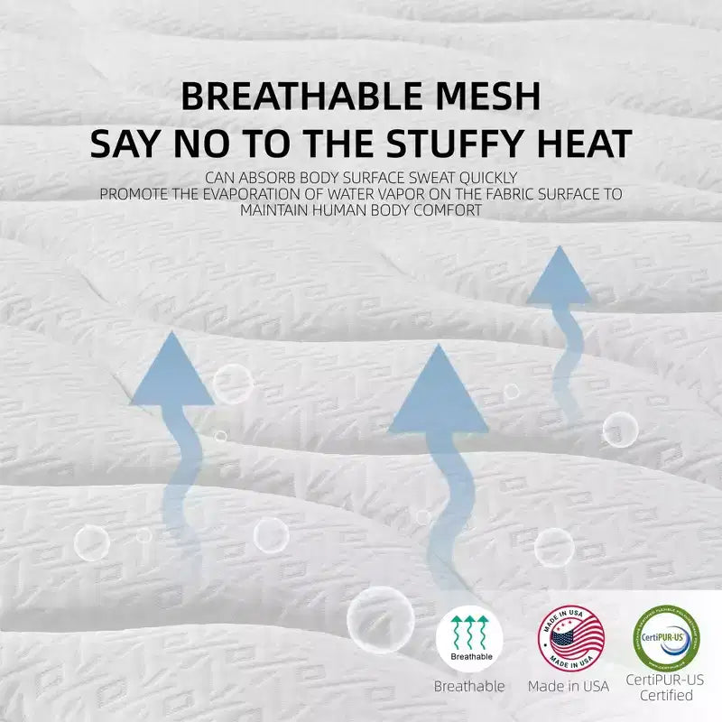 Materasso ibrido matrimoniale da 10 pollici - Memory foam in gel, molle insacchettate, traspirante, durevole, materasso in scatola