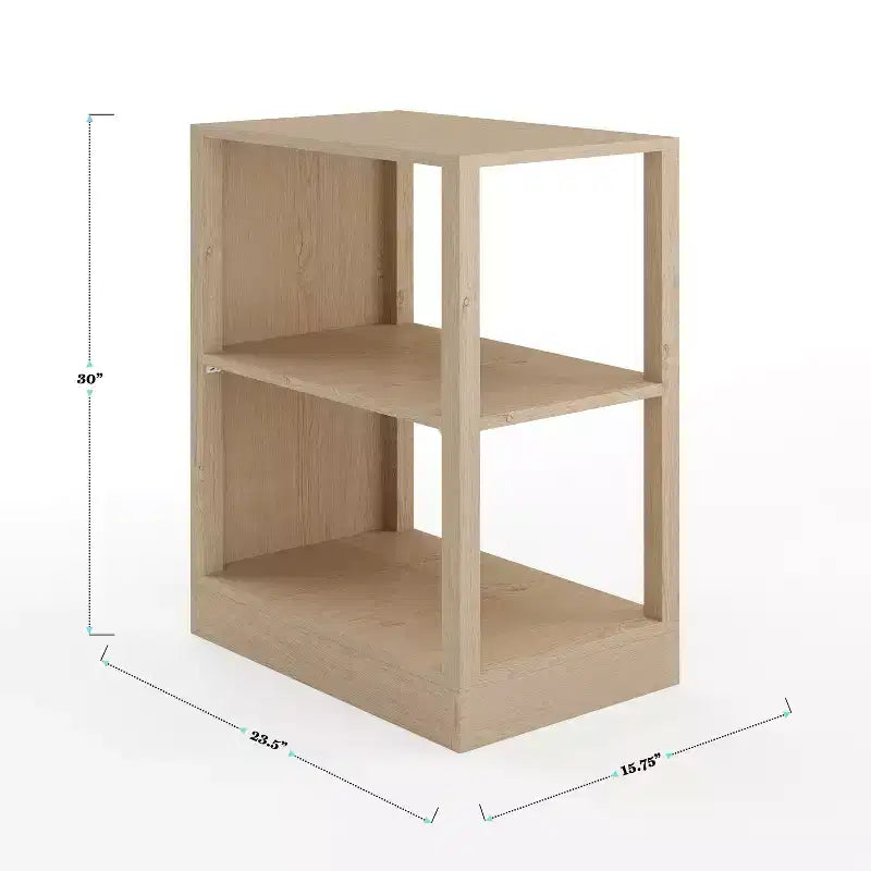 Libreria modulare a 2 ripiani per ufficio, legno composito, portata 34 kg, facile montaggio