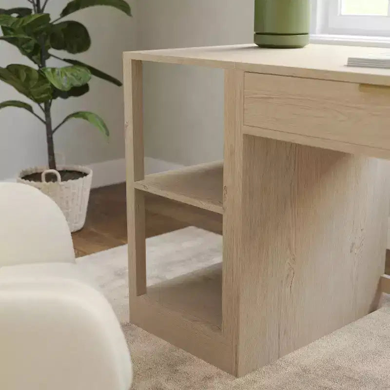 Libreria modulare a 2 ripiani per ufficio, legno composito, portata 34 kg, facile montaggio