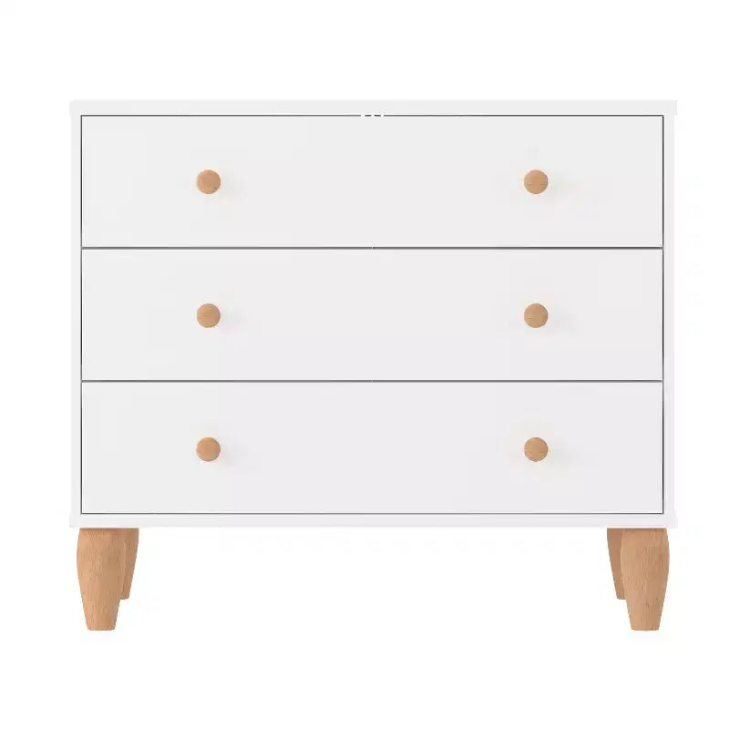 Comò a 3 cassetti in legno per bambini per camera da letto, legno ingegnerizzato con gambe affusolate, età 3-9 anni