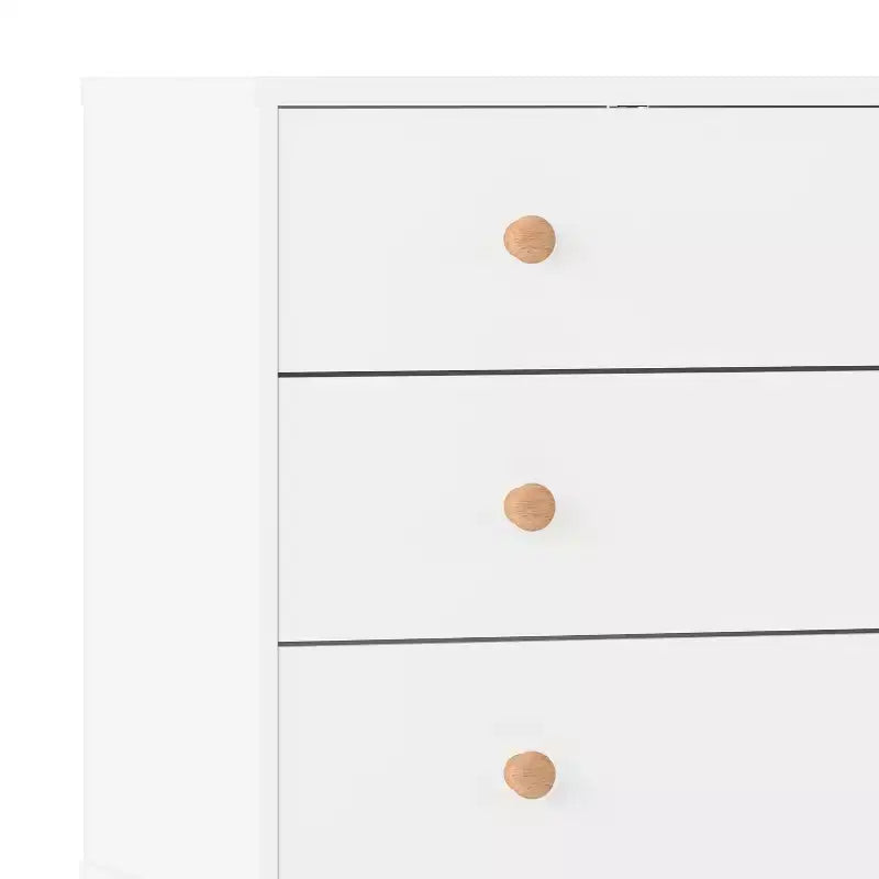 Comò a 3 cassetti in legno per bambini per camera da letto, legno ingegnerizzato con gambe affusolate, età 3-9 anni