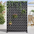 72 H47W Dovelina Black Metal Planter Box with Trellis Privacy Screen for Caf Patio,Garden & Balconies
