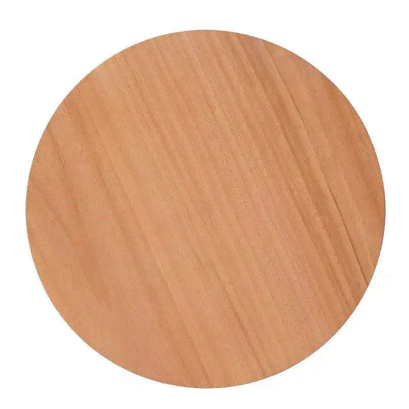 Tavolino rotondo in legno di gomma e rattan da 40 cm, tavolino d'appoggio moderno alto 45 cm, marrone