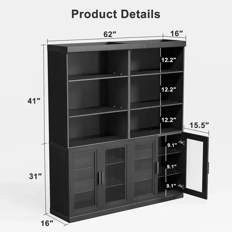 Credenza 41*31*16 in Legno, Mobile Contenitore con Ripiani Regolabili per Cucina, Camera da Letto, Soggiorno, Sala da Pranzo