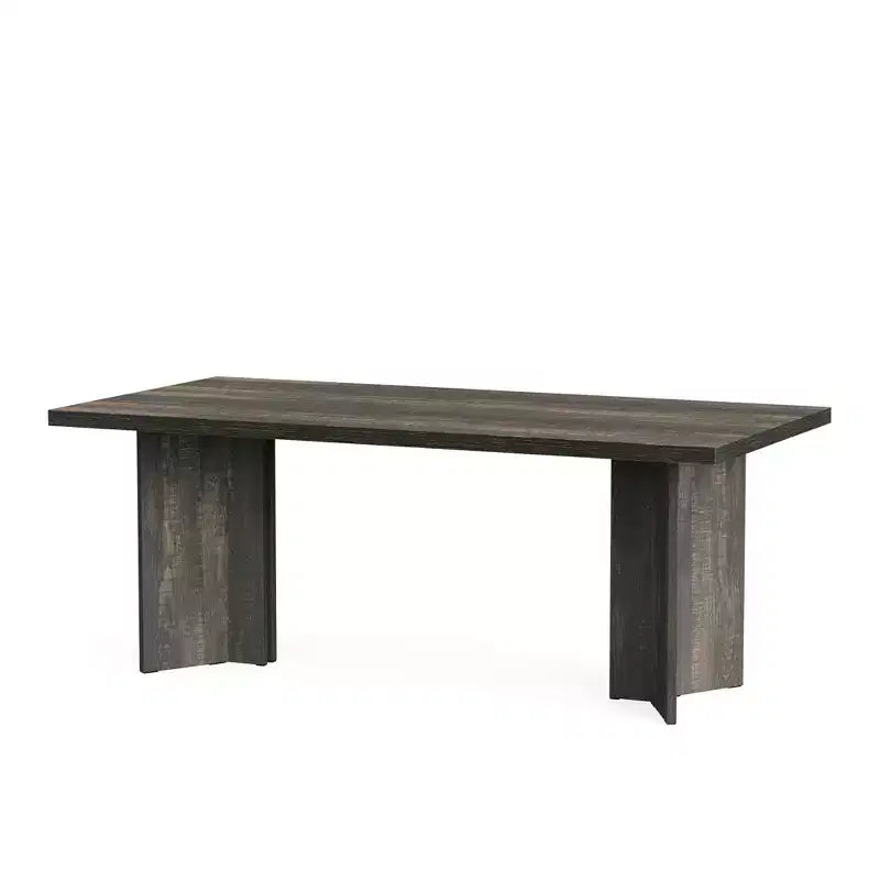 Tavolo da pranzo multifunzione e scrivania direzionale da 160 cm, pannello E1 spesso 4 cm, per 4-6 persone, noce vintage