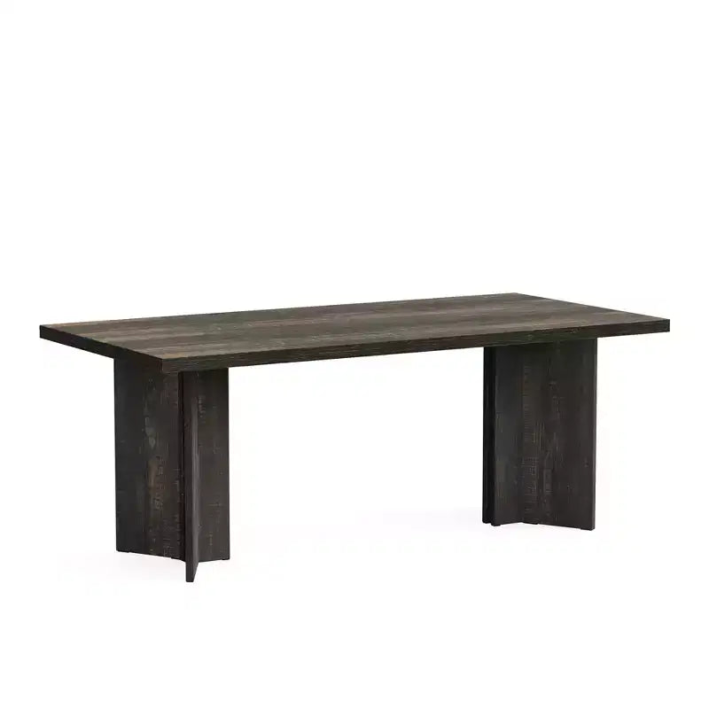 Tavolo da pranzo multifunzione e scrivania direzionale da 160 cm, pannello E1 spesso 4 cm, per 4-6 persone, noce vintage