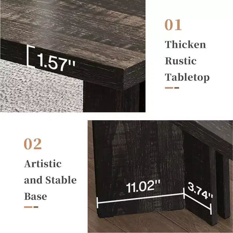 Tavolo da pranzo multifunzione e scrivania direzionale da 160 cm, pannello E1 spesso 4 cm, per 4-6 persone, noce vintage