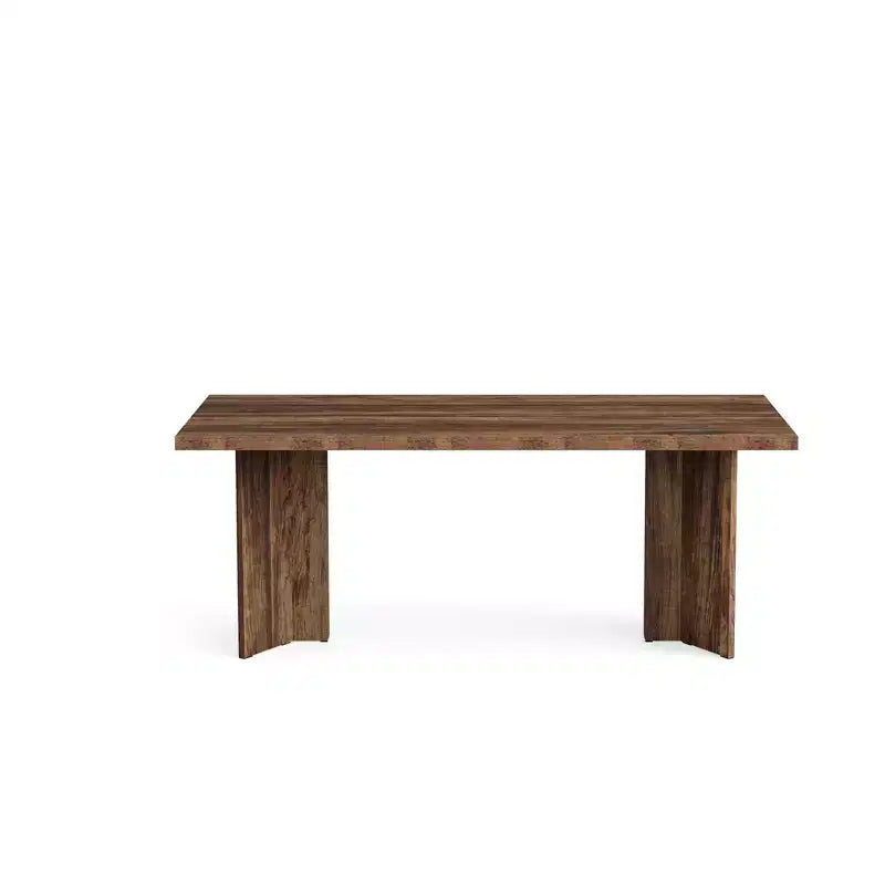 Tavolo da pranzo multifunzione e scrivania direzionale da 160 cm, pannello E1 spesso 4 cm, per 4-6 persone, noce vintage