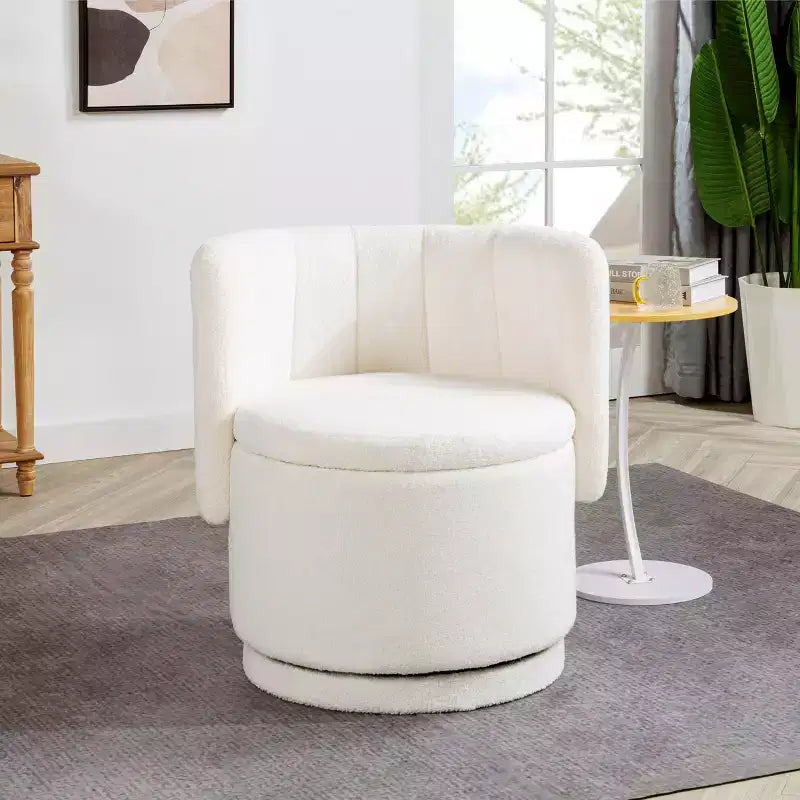 Okak Modern Swivel Accent Chairs, 360 Degree Swivel Back Sofa Chair With Storage Space, Suitable for Bedroom and Living Room