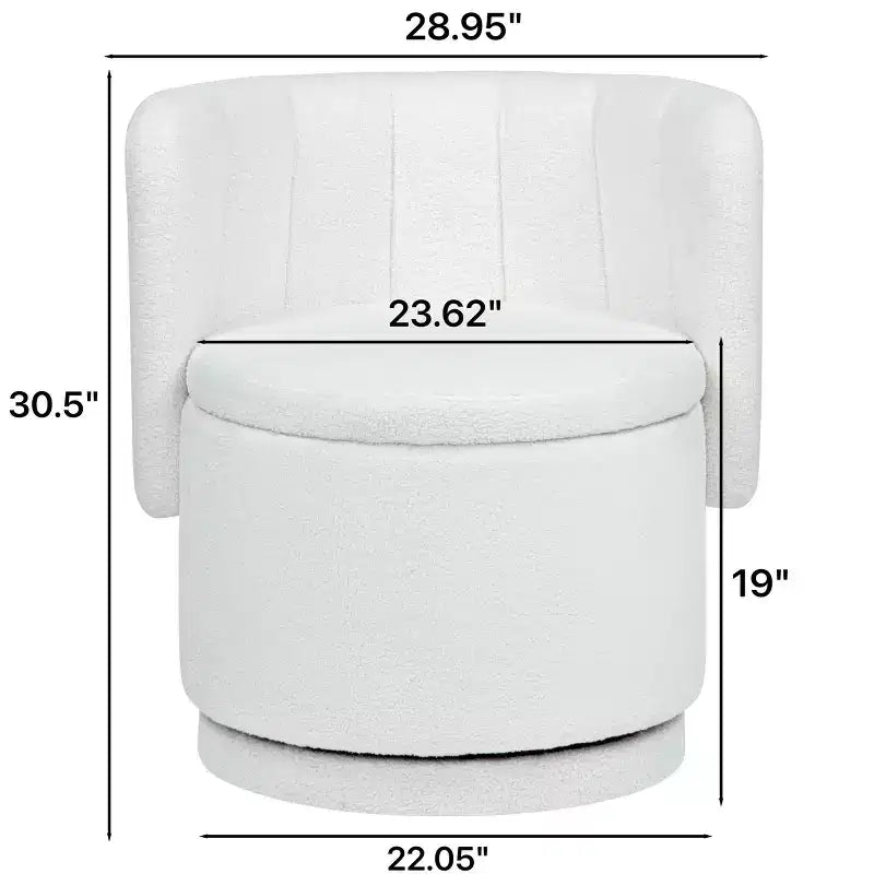 Poltrona Girevole a 360° con Contenitore Nascosto per Camera da Letto e Soggiorno