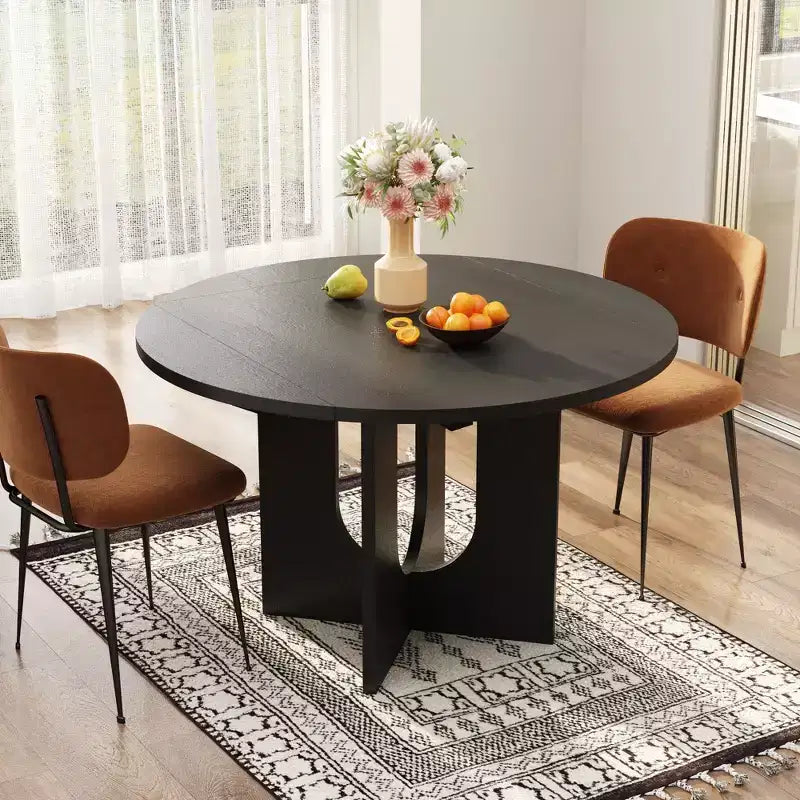 Famapy Black Foldable Dining Table Extendable Table : Modern Aesthetic and Flexible Size Options