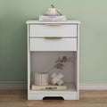 With a clean modern design, this Nighstand With 2 Drawers,End Table,Nightstand with Open Space,Golden Handle,Morden Design,For Living.