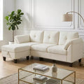 Dyonery 79 L-Shaped Sectional Sofa with Storage Ottoman, Reversible Chaise, 4-Seat Linen Fabric Couch