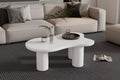Cloud Coffee Table with Ball Legs, Modern Irregular Center Table for Living Room, White