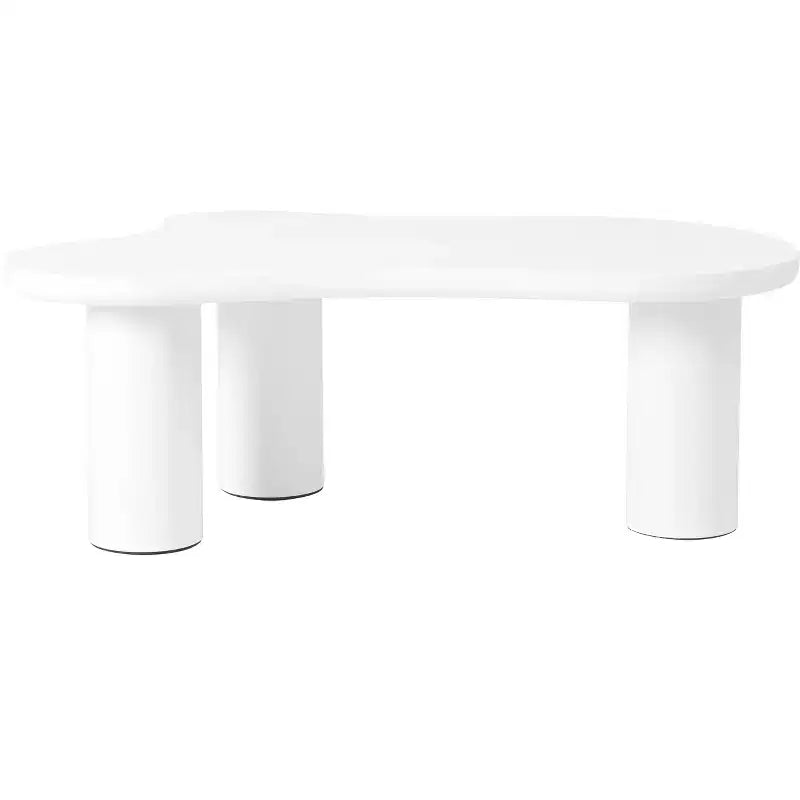 Tavolino da Caffè Cloud con Gambe a Sfera, Tavolo Centrale Irregolare Moderno per Soggiorno, Bianco