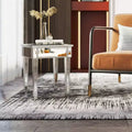 Karl Home Silver Mirrored Finish MDF Nightstand with 1 Drawer 15.7 Inch Width
