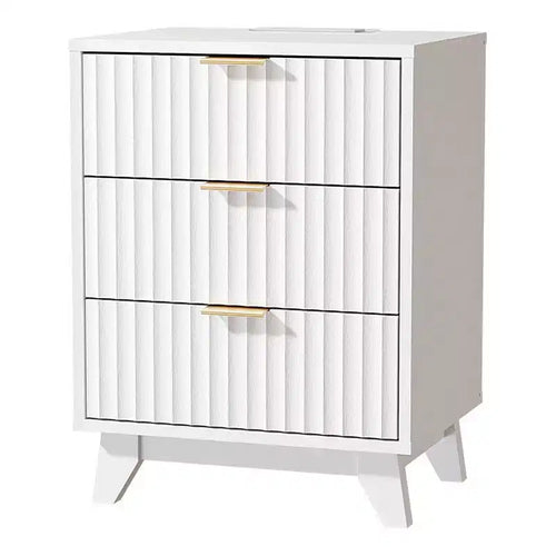 Comodino con 3 cassetti a griglia da 45 cm, con USB, Type-C e prese di corrente - Multicolore