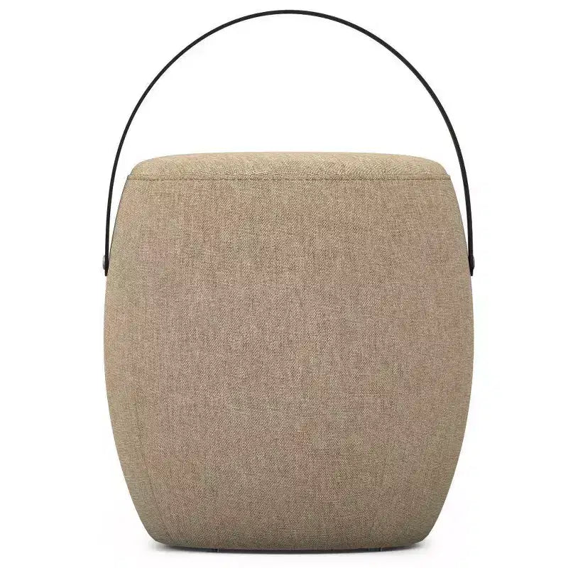 Pouf rotondo imbottito in lino, poggiapiedi, sgabello d'accento imbottito da 40 cm, portata 113 kg, nessun assemblaggio richiesto