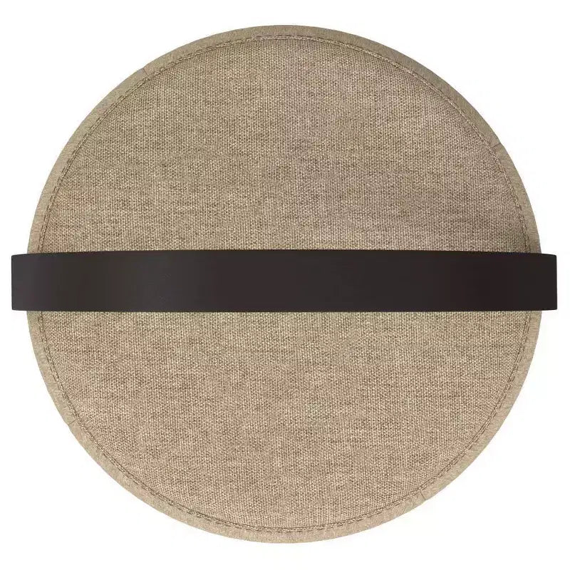 Pouf rotondo imbottito in lino, poggiapiedi, sgabello d'accento imbottito da 40 cm, portata 113 kg, nessun assemblaggio richiesto