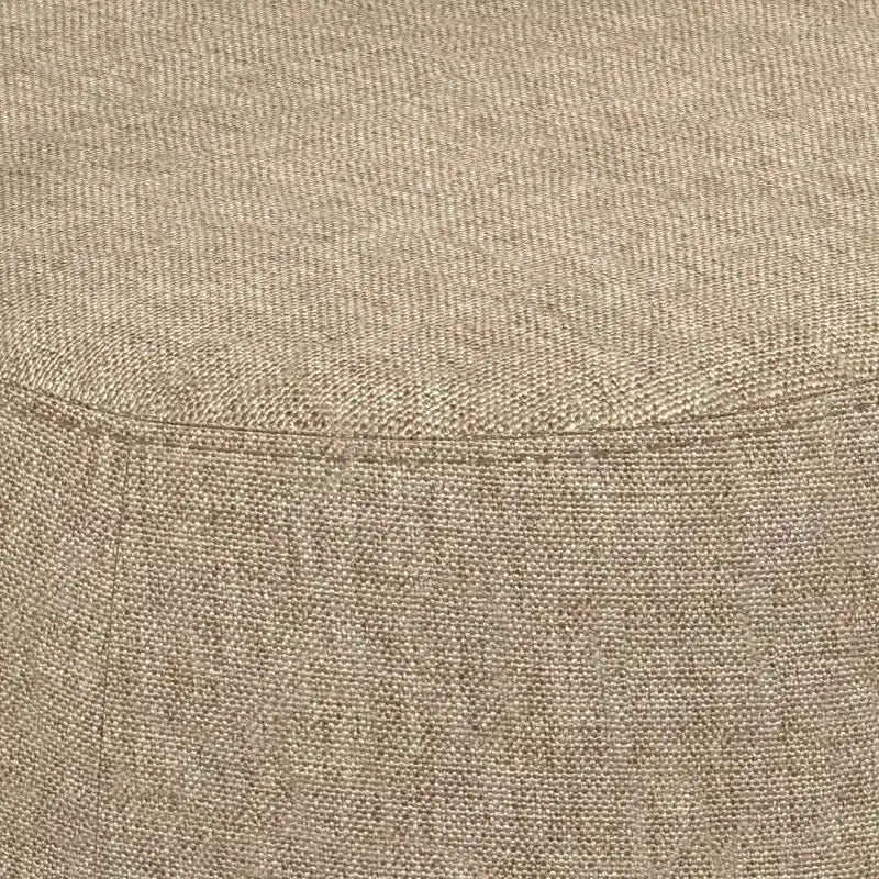 Pouf rotondo imbottito in lino, poggiapiedi, sgabello d'accento imbottito da 40 cm, portata 113 kg, nessun assemblaggio richiesto