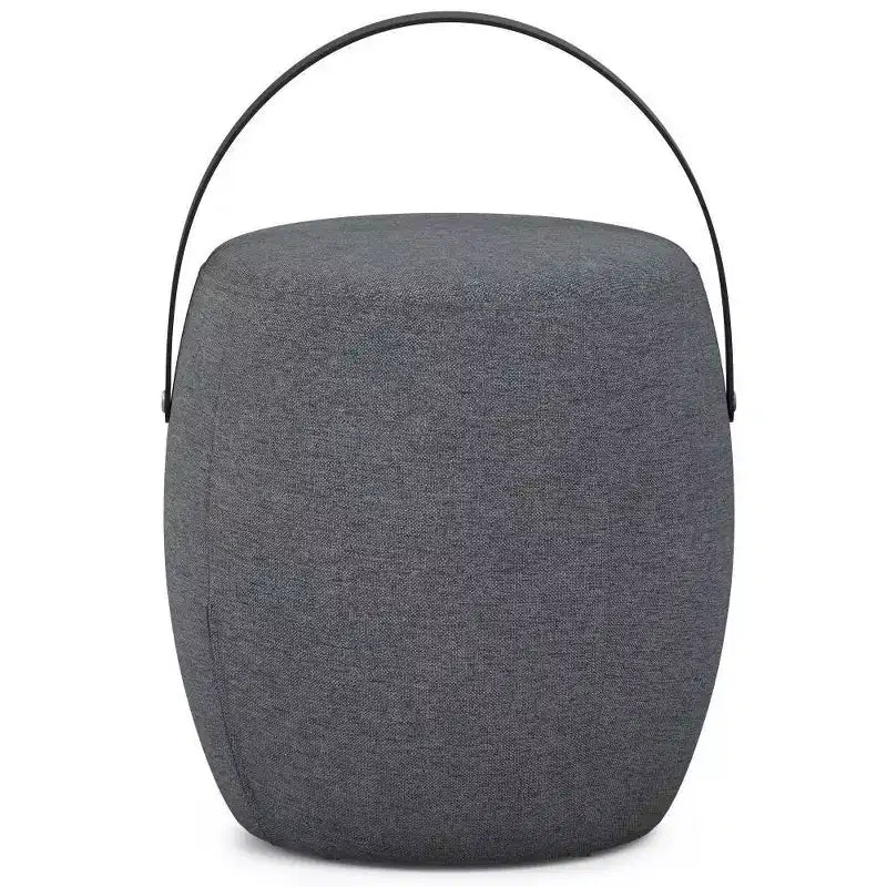 Pouf rotondo imbottito in lino, poggiapiedi, sgabello d'accento imbottito da 40 cm, portata 113 kg, nessun assemblaggio richiesto