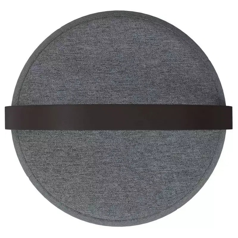 Pouf rotondo imbottito in lino, poggiapiedi, sgabello d'accento imbottito da 40 cm, portata 113 kg, nessun assemblaggio richiesto