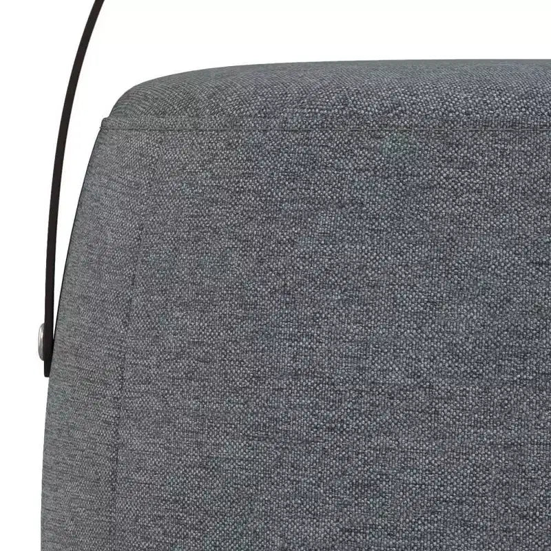 Pouf rotondo imbottito in lino, poggiapiedi, sgabello d'accento imbottito da 40 cm, portata 113 kg, nessun assemblaggio richiesto