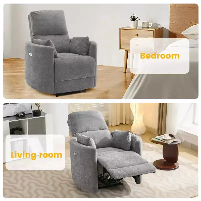 Poltrona reclinabile elettrica per adulti, regolabile 90-145°, ricarica USB, supporto lombare